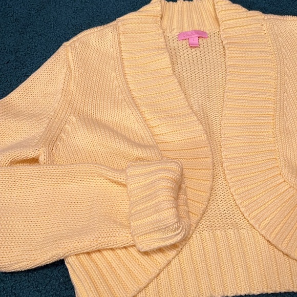 Lilly Pulitzer Cropped Yellow Open Cardigan - Picture 4 of 6